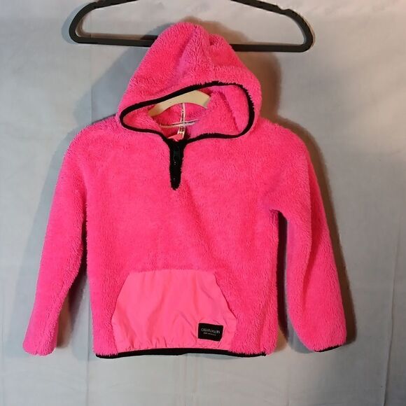 Calvin Klein Performance Pink Fuzzy Girls Hoodie - Picture 6 of 7